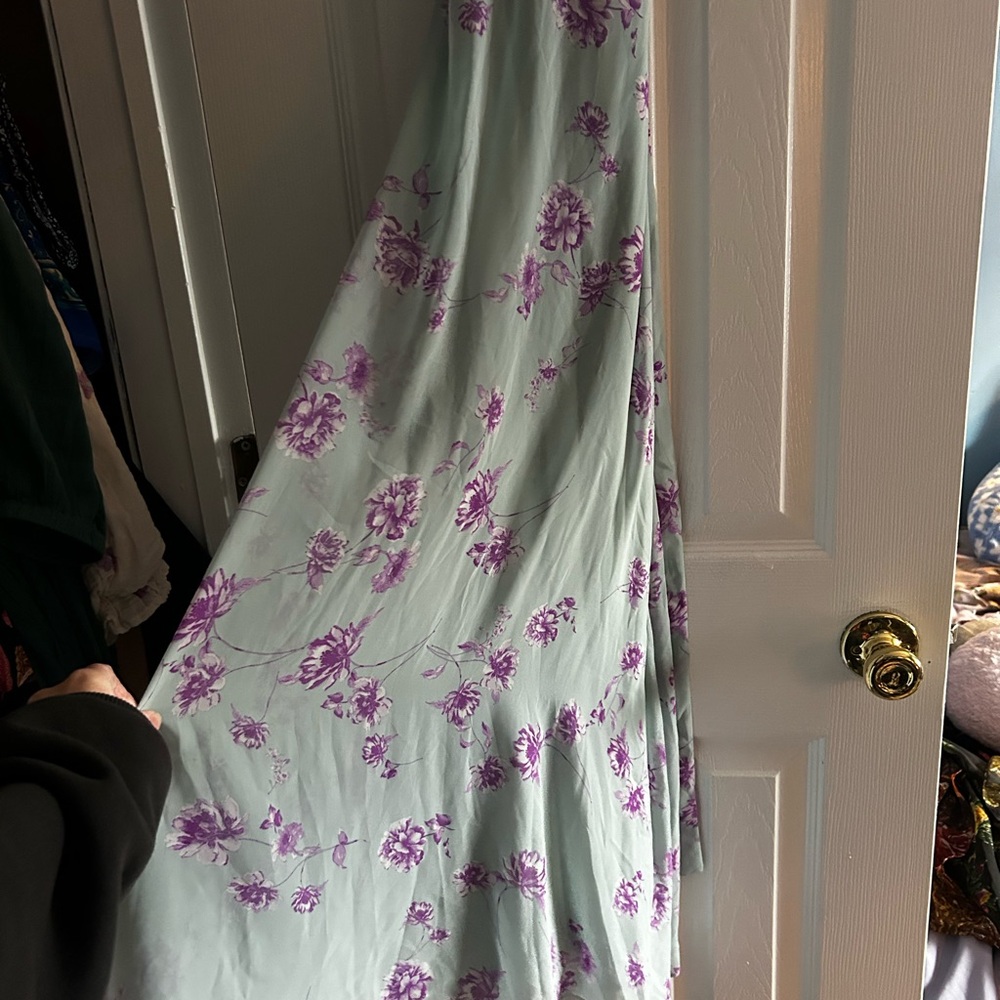Floral Maxi Dress with Ruffle Sleeves Lulus - Picture 3 of 4
